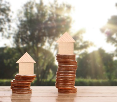 Bozuk para üzerindeki evin modeli.