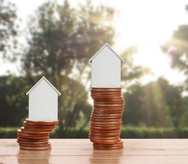 Bozuk para üzerindeki evin modeli.