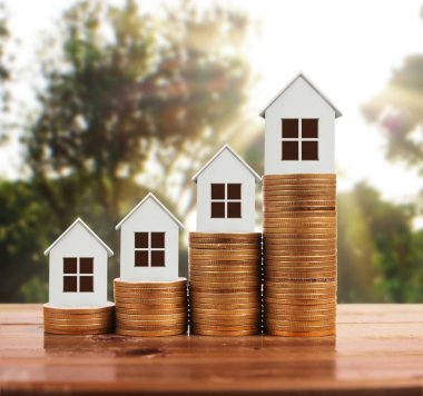 Bozuk para üzerindeki evin modeli.