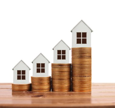 Bozuk para üzerindeki evin modeli.