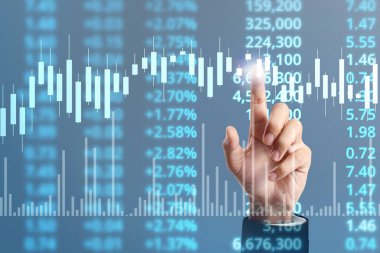  İşadamı, işinde grafik büyümesi ve grafik artışı için olumlu göstergeler planlıyor