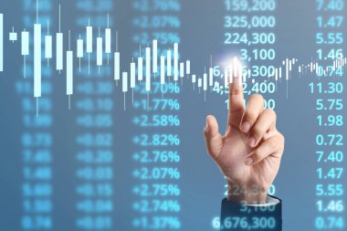  İşadamı, işinde grafik büyümesi ve grafik artışı için olumlu göstergeler planlıyor