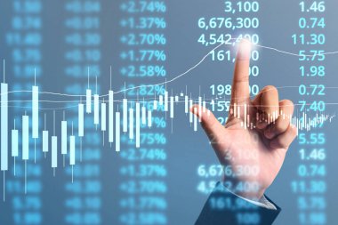  İşadamı, işinde grafik büyümesi ve grafik artışı için olumlu göstergeler planlıyor