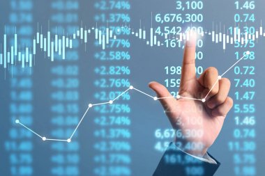  İşadamı, işinde grafik büyümesi ve grafik artışı için olumlu göstergeler planlıyor