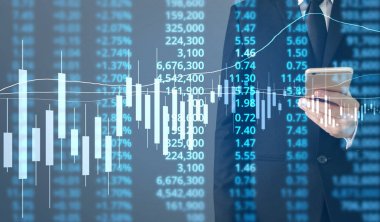  İşadamı, işinde grafik büyümesi ve grafik artışı için olumlu göstergeler planlıyor