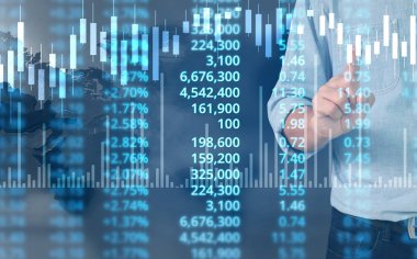  İşadamı, işinde grafik büyümesi ve grafik artışı için olumlu göstergeler planlıyor