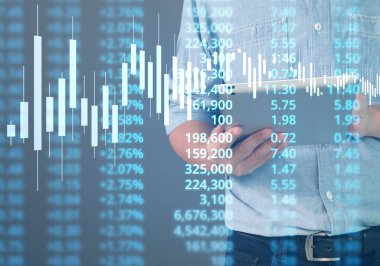  İşadamı, işinde grafik büyümesi ve grafik artışı için olumlu göstergeler planlıyor