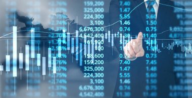  İşadamı, işinde grafik büyümesi ve grafik artışı için olumlu göstergeler planlıyor