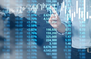  İşadamı, işinde grafik büyümesi ve grafik artışı için olumlu göstergeler planlıyor