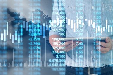  İşadamı, işinde grafik büyümesi ve grafik artışı için olumlu göstergeler planlıyor