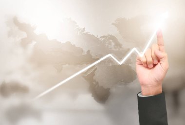  İşadamı planı büyüme ve grafik olumlu indicato artması