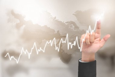  İşadamı, işinde grafik büyümesi ve grafik artışı için olumlu göstergeler planlıyor