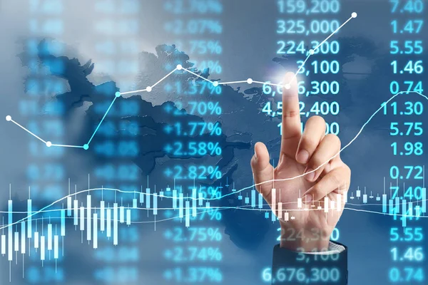 Businessman Plan Growth Increase Chart Positive Indicato — Stock Photo, Image