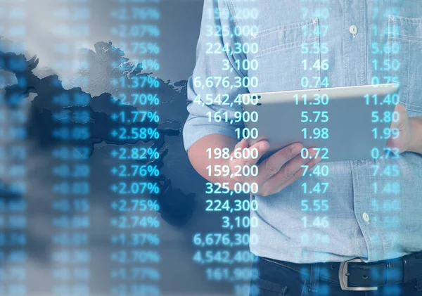  İşadamı planı büyüme ve grafik olumlu indicato artması