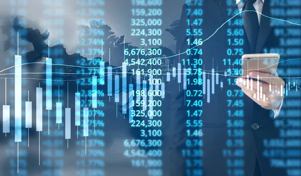 Empresario Planean Gráfico Crecimiento Aumento Gráfico Indicadores Positivos Negocio —  Fotos de Stock