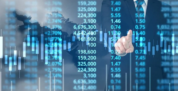  İşadamı, işinde grafik büyümesi ve grafik artışı için olumlu göstergeler planlıyor