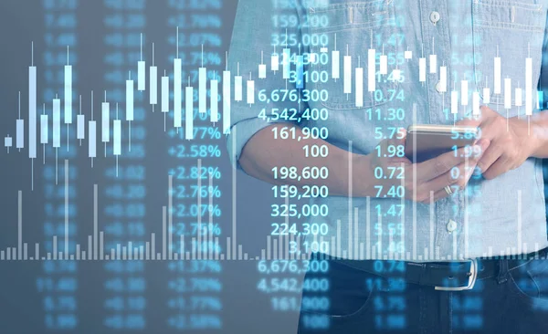  İşadamı, işinde grafik büyümesi ve grafik artışı için olumlu göstergeler planlıyor