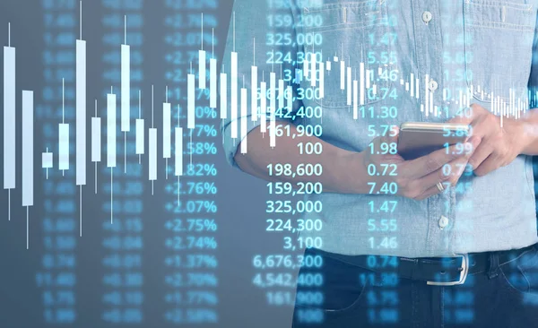  İşadamı, işinde grafik büyümesi ve grafik artışı için olumlu göstergeler planlıyor