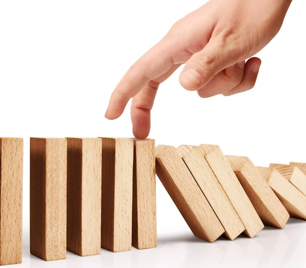 Devamlı devrilmiş bir domino taşı.