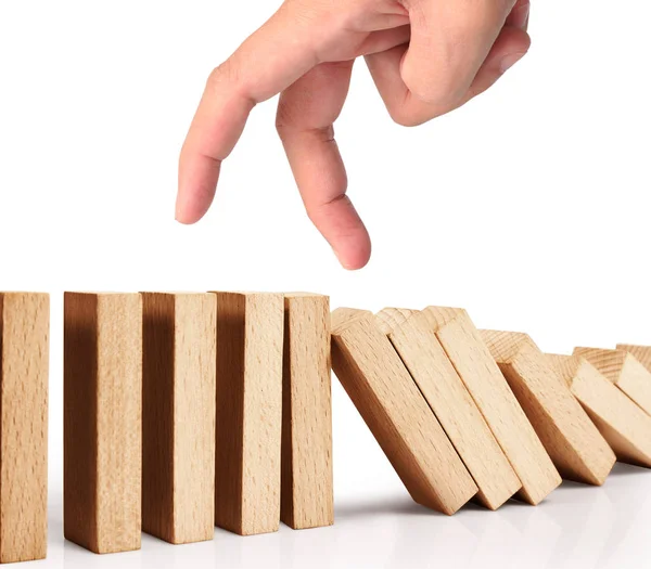 Devamlı devrilmiş bir domino taşı.