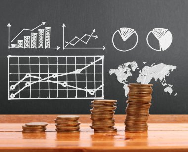 grafik sikkeleri hisse senedi finans ve iş konsepti