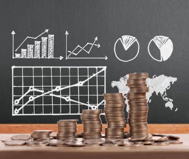 grafik sikkeleri hisse senedi finans ve iş konsepti