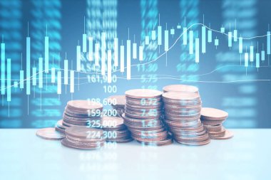 grafik sikkeleri hisse senedi finans ve iş konsepti