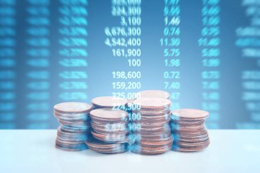 grafik sikkeleri hisse senedi finans ve iş konsepti