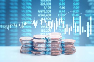 grafik sikkeleri hisse senedi finans ve iş konsepti