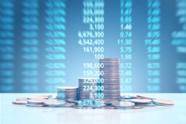 grafik sikkeleri hisse senedi finans ve iş konsepti