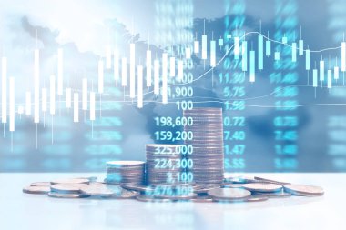 grafik sikkeleri hisse senedi finans ve iş konsepti