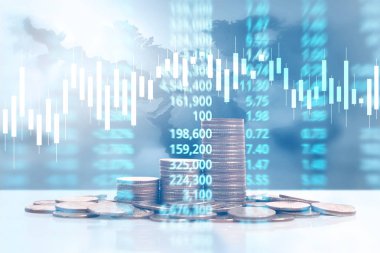 grafik sikkeleri hisse senedi finans ve iş konsepti