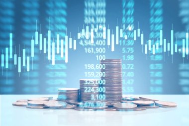 grafik sikkeleri hisse senedi finans ve iş konsepti