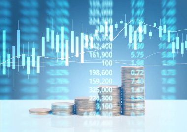 grafik sikkeleri hisse senedi finans ve iş konsepti