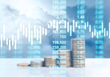 grafik sikkeleri hisse senedi finans ve iş konsepti
