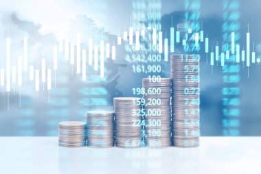 grafik sikkeleri hisse senedi finans ve iş konsepti