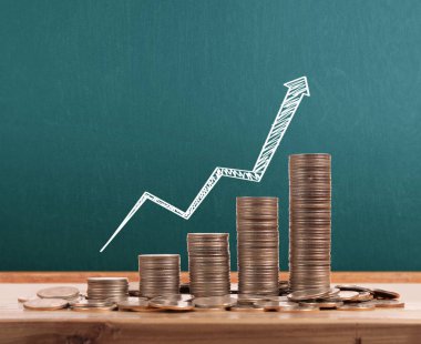 grafik sikkeleri hisse senedi finans ve iş konsepti