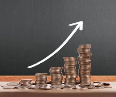 grafik sikkeleri hisse senedi finans ve iş konsepti