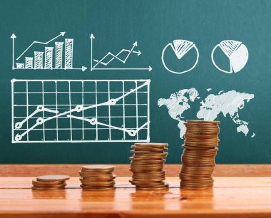 grafik sikkeleri hisse senedi finans ve iş konsepti