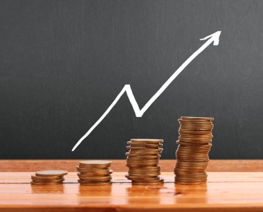 grafik sikkeleri hisse senedi finans ve iş konsepti