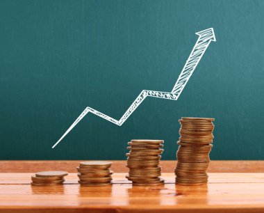grafik sikkeleri hisse senedi finans ve iş konsepti