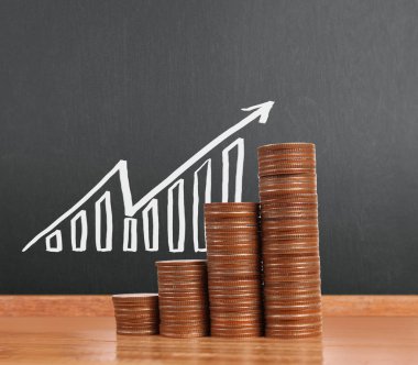 grafik sikkeleri hisse senedi finans ve iş konsepti