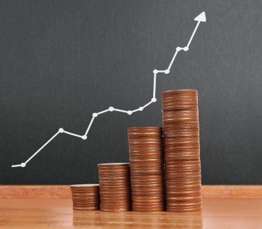 grafik sikkeleri hisse senedi finans ve iş konsepti