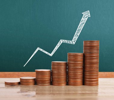 grafik sikkeleri hisse senedi finans ve iş konsepti