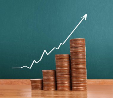 grafik sikkeleri hisse senedi finans ve iş konsepti