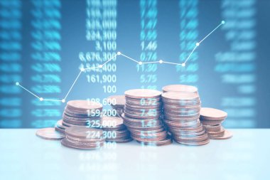 grafik sikkeleri hisse senedi finans ve iş konsepti