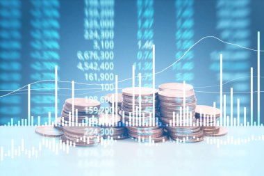 grafik sikkeleri hisse senedi finans ve iş konsepti