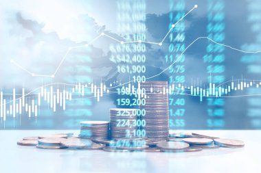 grafik sikkeleri hisse senedi finans ve iş konsepti