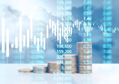 grafik sikkeleri hisse senedi finans ve iş konsepti