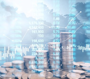 grafik sikkeleri hisse senedi finans ve iş konsepti